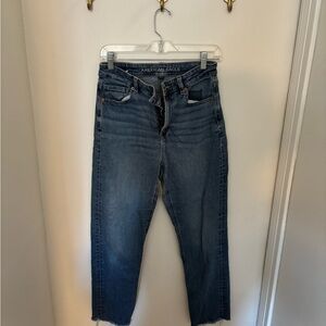 American Eagle Outfitters Women's Dark Blue Ankle Jeans